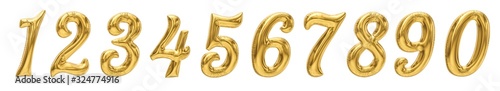 Fotografía Golden Number Balloons from 0 to 9