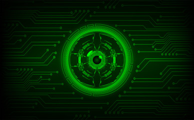 green eye cyber circuit future technology concept background