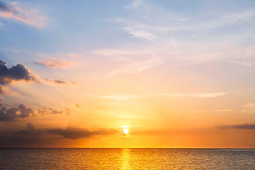 Wall Mural - environment day concept: beautiful sunset on the beach and sea
