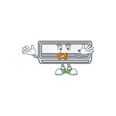 Canvas Print - mascot cartoon character design of air conditioner making a silent gesture