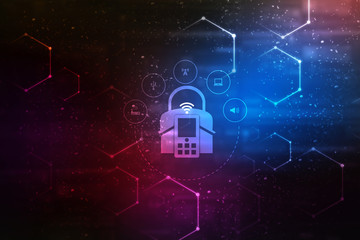 Poster - 2D rendering home protection lock