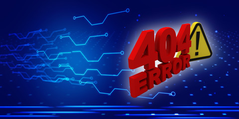 Poster - 3d rendering 404 error compliant