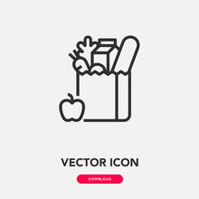 Grocery Icon Vector. Grocery Icon Vector Symbol Illustration. Modern Simple Vector Icon For Your Design. Grocery Icon Vector	