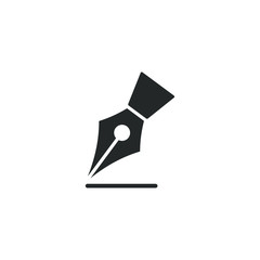 Fototapete - fontain pen icon template color editable. ink pen symbol vector sign isolated on white background illustration for graphic and web design.