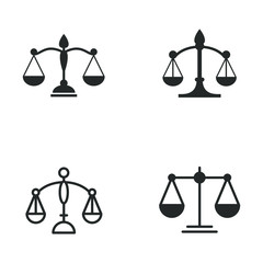 Wall Mural - Law scale icon template color editable. Law scale symbol vector sign isolated on white background illustration for graphic and web design.