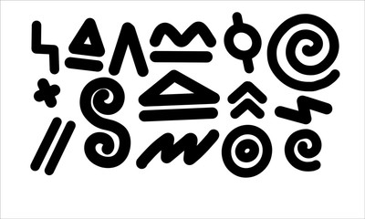 Poster - set of line memphis element vector illustration