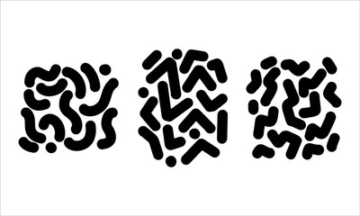 Poster - set of line memphis element vector illustration
