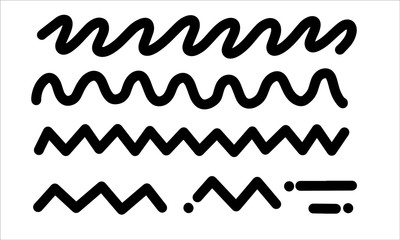 Poster - set of line memphis element vector illustration
