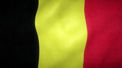 Wall Mural - flag of Belgium waving in the wind