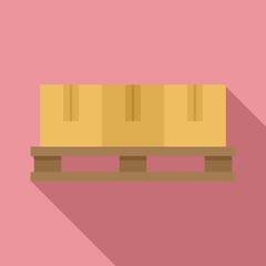 Canvas Print - Parcel pallet icon. Flat illustration of parcel pallet vector icon for web design