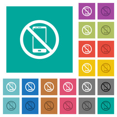 Poster - No smartphone square flat multi colored icons