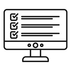 Poster - inventory computer monitor icon. outline inventory computer monitor vector icon for web design isola