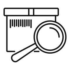 Poster - Inventory magnifier icon. Outline inventory magnifier vector icon for web design isolated on white background