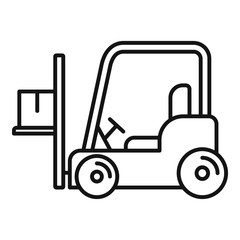 Poster - Forklift icon. Outline forklift vector icon for web design isolated on white background