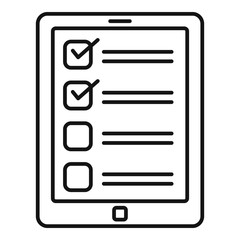 Poster - Inventory tablet icon. Outline inventory tablet vector icon for web design isolated on white background