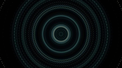 Poster - Abstract animation of hypnotic circles moving and blinking on the dark background. Animation. 4K abstract wavy motion background.