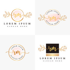 Wall Mural - Initial rm feminine logo collections template premium vector