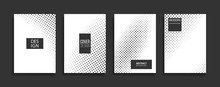 Abstract Black White Halftone Background Texture. Monochrome Geometric Dot Pattern. Modern Backdrop Vector Illustration