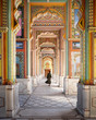 Jaipur city in India, The Patrika Gate Circle colorful temple  