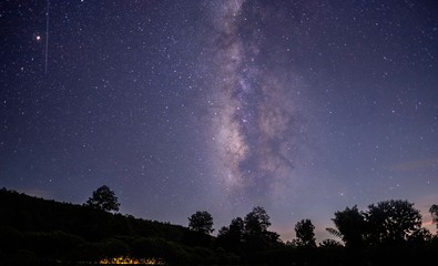 The stars and the milky way in the night sky are very beautiful.
