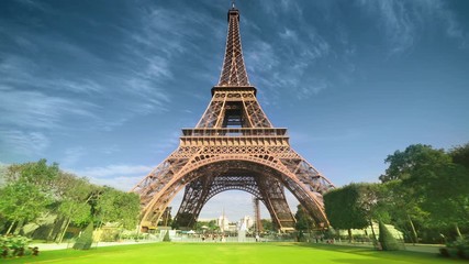 Poster - hyper lapse, Eiffel tower, Paris. France