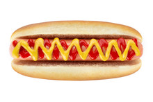 Delicious Hot Dog, Isolated On White Background