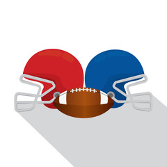 Poster - Helmet and american football ball