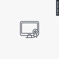 Poster - Favorite monitor, linear style sign for mobile concept and web design