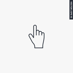 Poster - Hand, linear style sign for mobile concept and web design
