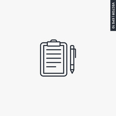 Poster - List and pen, linear style sign for mobile concept and web design