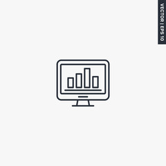 Poster - Online graph, linear style sign for mobile concept and web design
