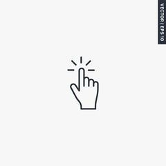 Poster - Touch, linear style sign for mobile concept and web design