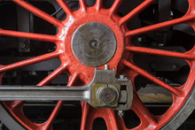 Detail Of The Wheel Of A Historic Steam Locomotive
