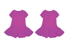 Kids Purple Dress. Vector Illustration