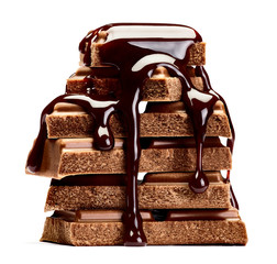 Wall Mural - chocolate sweet food dessert stack syrup