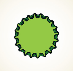 Sticker - Iron bottle cap. Vector drawing