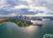 © AmazingAerialAgency - Panoramic aerial view of waterfront gardens, Sydney, Australia