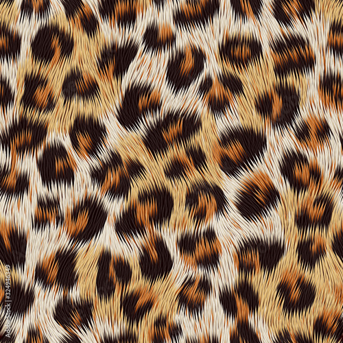 Fotomural Leopard skin print. Vector seamless pattern