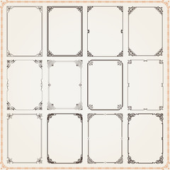 Canvas Print - decorative frames and borders rectangle proportions set 8