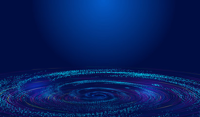Poster - lines, particle flow cosmic vortex, network technology big data background.