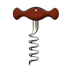 Sticker - wine corkscrew tool isolated icon