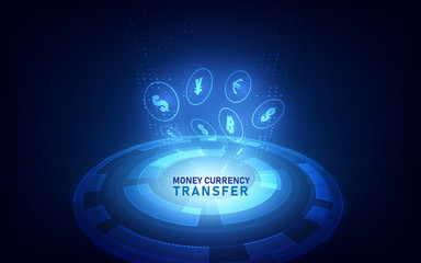 Wall Mural - Money transfer. Global Currency. Stock Exchange. Stock vector illustration.