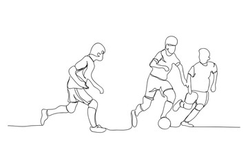 play football, line drawing style,vector design