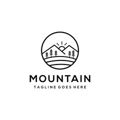 Wall Mural - Creative Illustration Simple Mountain Logo Design Vector