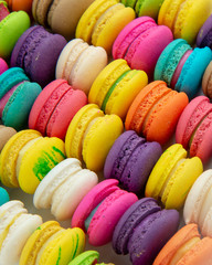 Wall Mural - A french sweet delicacy, macaroons variety closeup.macaroon colourful texture.