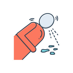 Color illustration icon for vomiting  