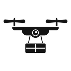 Poster - Food drone delivery icon. Simple illustration of food drone delivery vector icon for web design isolated on white background