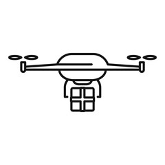 Poster - package drone delivery icon. outline package drone delivery vector icon for web design isolated on w