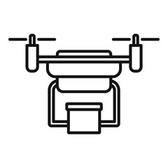Poster - flying drone delivery icon. outline flying drone delivery vector icon for web design isolated on whi