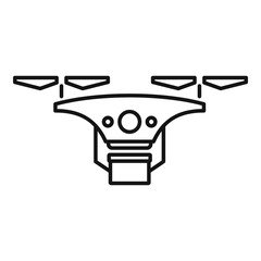 Poster - Phone drone delivery icon. Outline phone drone delivery vector icon for web design isolated on white background